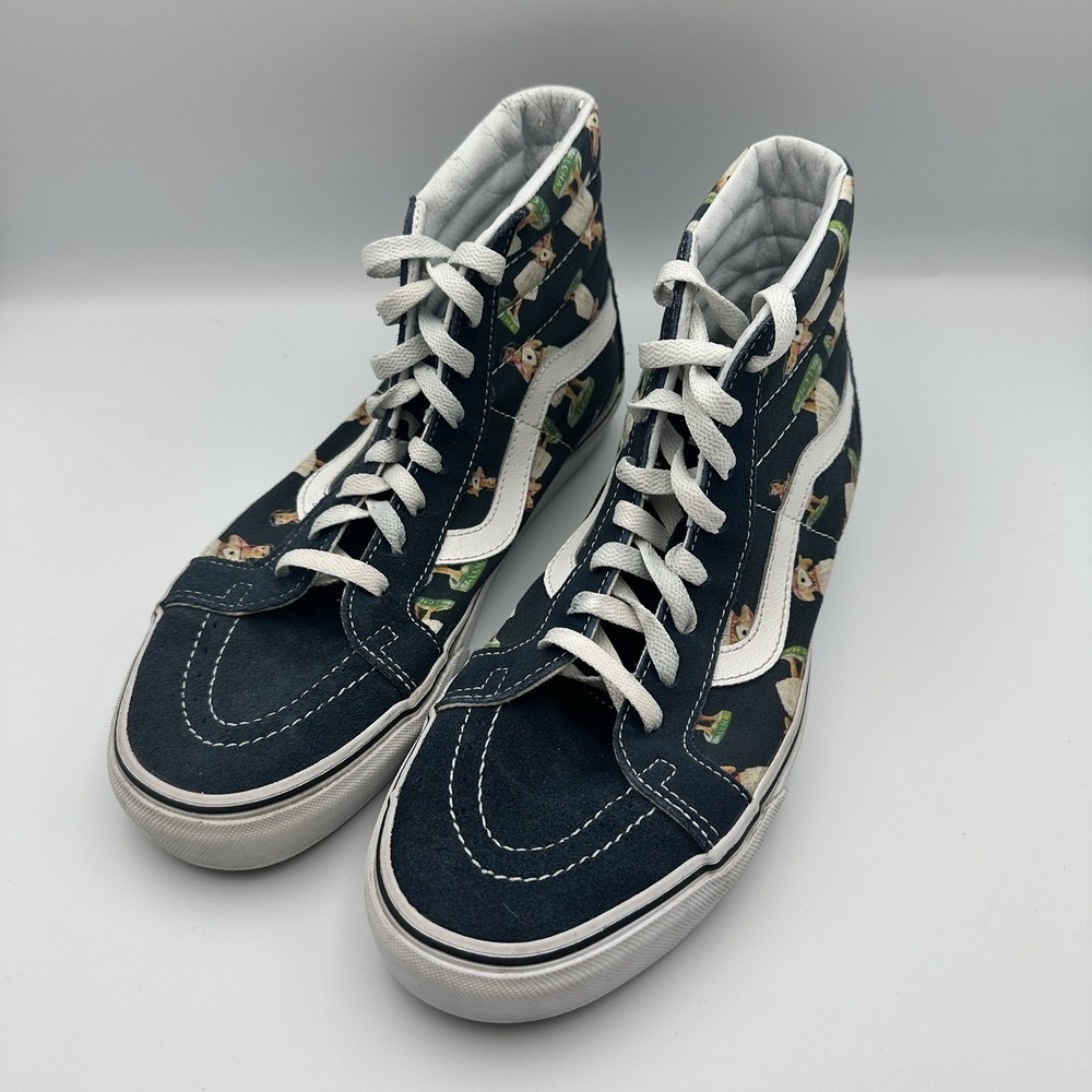 Vans Digi Hula SK8-Hi Reissue Sneakers Blue Ukulele Print Mens 9.5 Womens 11